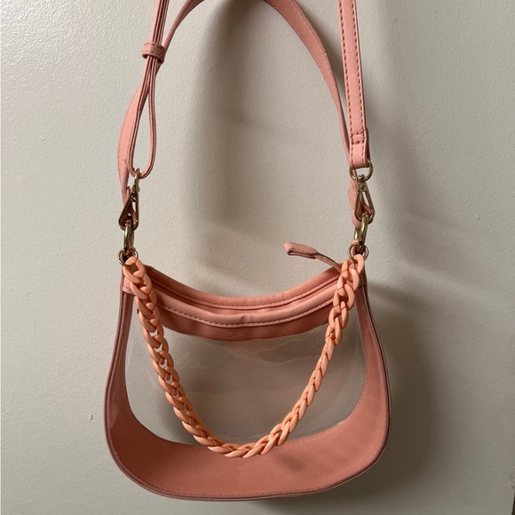 Handbags - Clear Stadium Bag Pink Chain Strap Women's Bag
